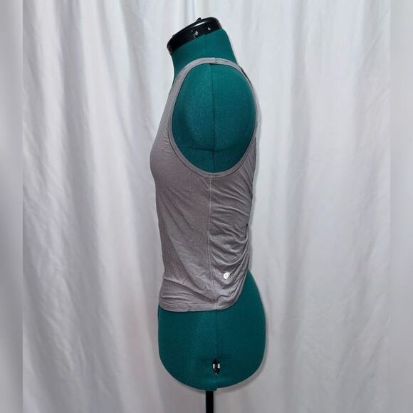 Lululemon steel gray high neck open back tank top | Sz 4 (NO SIZE TAG) - Picture 3 of 5